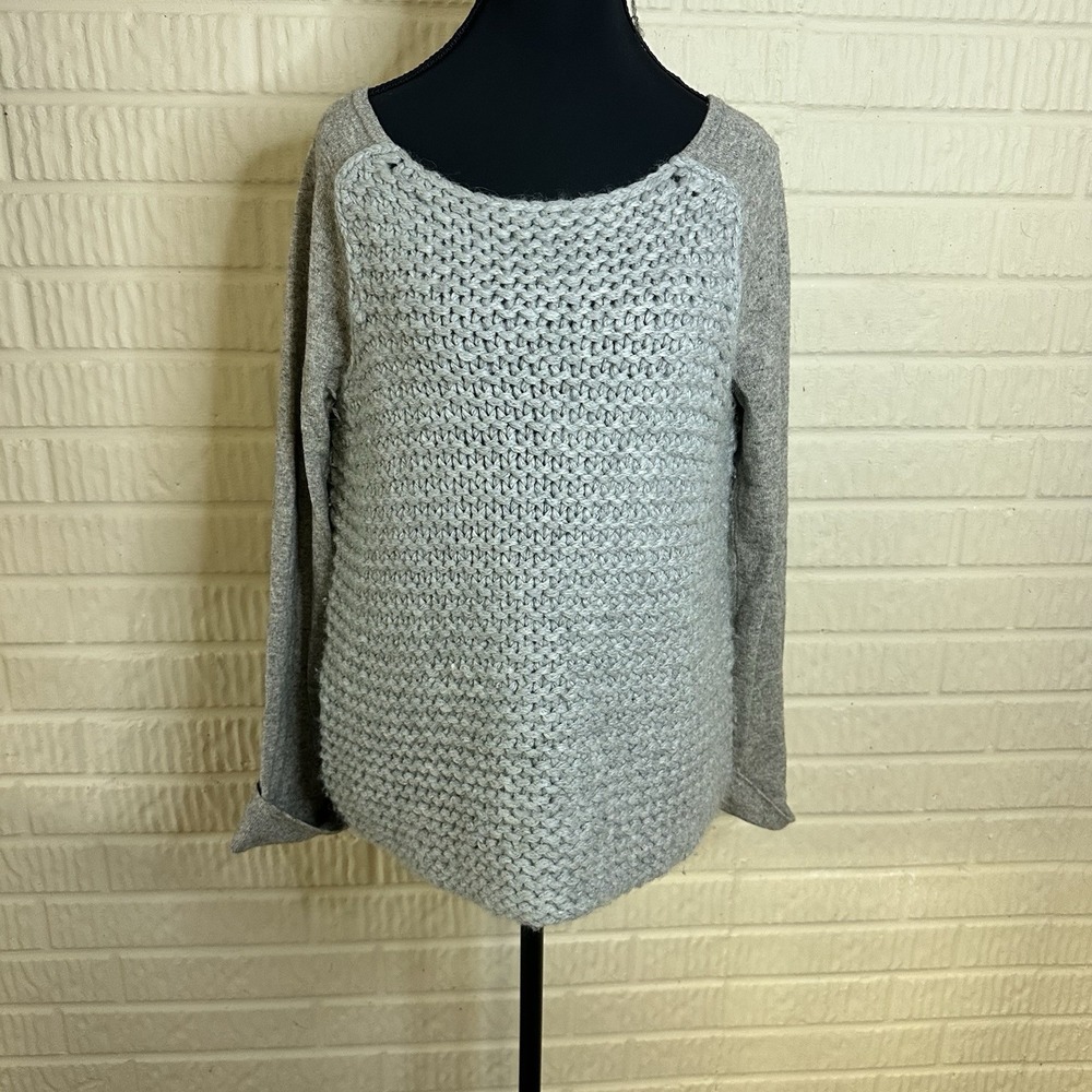 Inhabit Chunky Knit Sweater Wool Yak Alpaca Sz M Gray Scoop Neck Warm‎ Winter